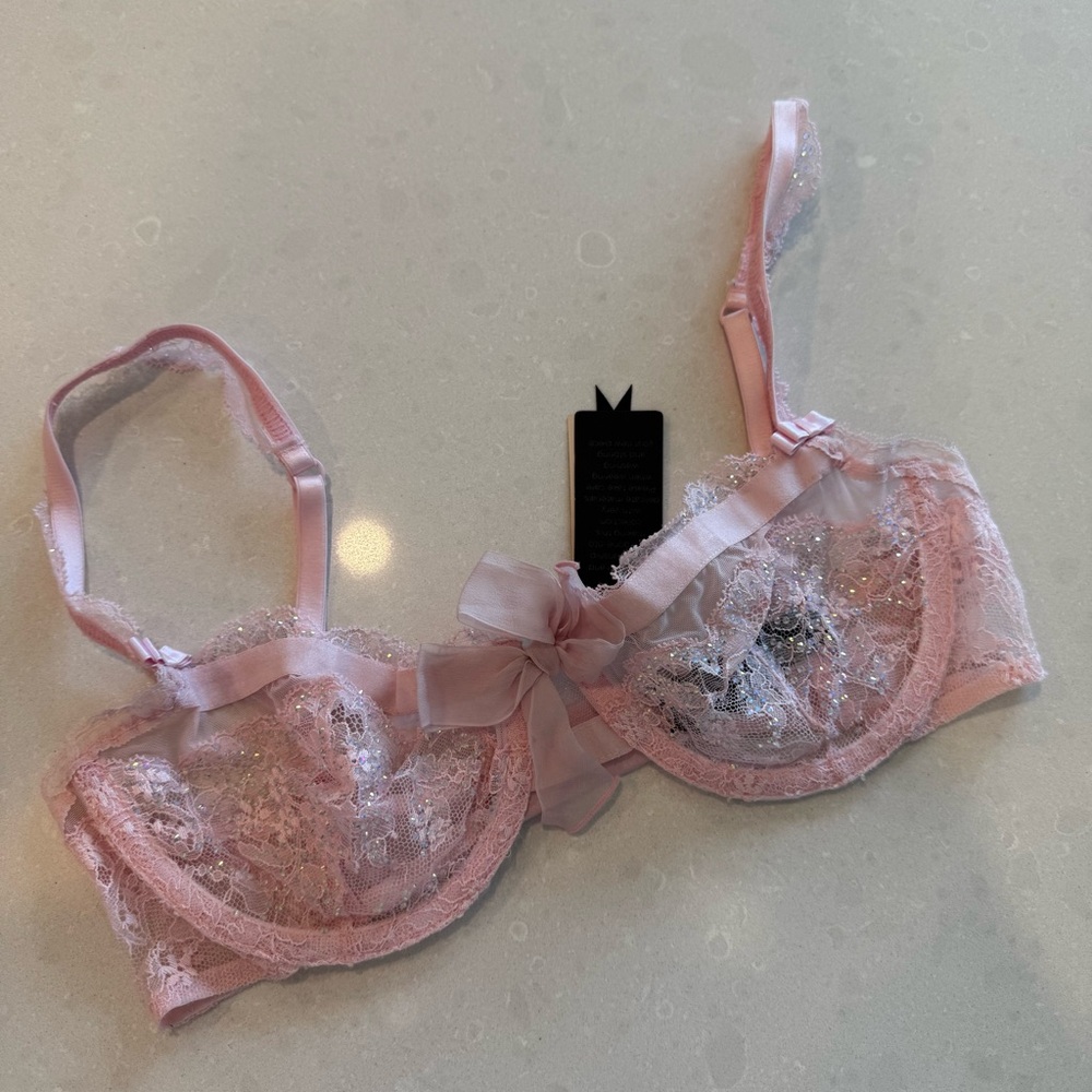 Victoria's Secret Designer Vintage Swarovski Crystal Pink Bra